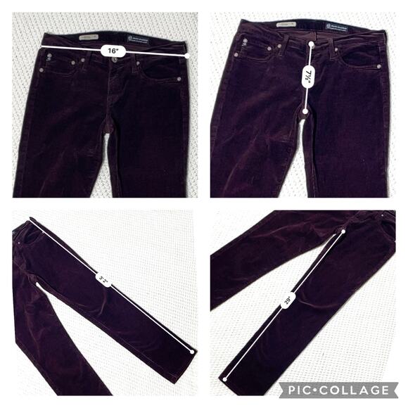 AG Adriano Goldschmeid Stevie Slim Straight Corduroy Pants Chocolate Brown - Picture 9 of 10